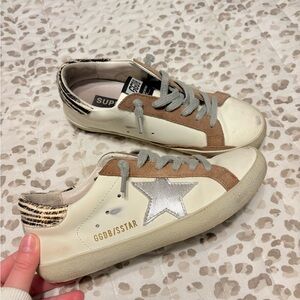 Golden Goose Superstar Sneakers with Silver Star!! NOT AUTHETIC!!